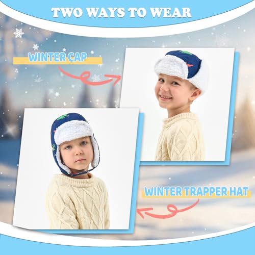 Image of BAVST Winter Trapper Hat for Boys Girls Waterproof Warm Baby Toddler Ushanka Fleece Beanie Hats for 6M-6T