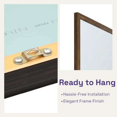 Image of Wakefit Decorative Rectangle Wall Mirror - 47 Inch | Metal Frame Wall Mirror for Living Room Bedroom Entryway Dressing Room Modern Home Decor & Gifting | Agbada Dark Brown - 18.1x47.6x2 Inch
