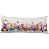Flor Funda de Almohada 40 x 140 cm Color Funda Almohada 140 Tacto Ultra Suave Terciopelo Cojines Cama, con Cremallera Cojine Grandes para Dormir de Lado para Cama, Sofá Fundas para Cojines w-11472