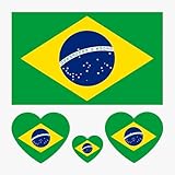 Brazil Flag Tattoos Temporary,40 Pcs World Cup|Sports Waterproof Sweat Sports National Flag Removable Fake Face Stickers For Teenages Boys Girls Men Women(Brazil)