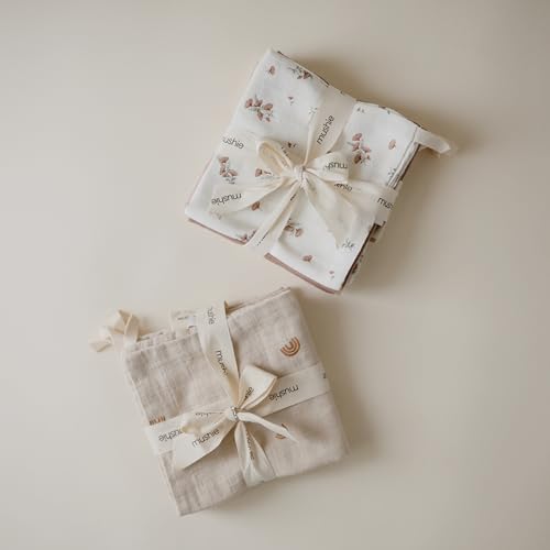 mushie Muslin Organic Cotton Washcloths 5-Pack (Rainbow Combo) | Soft Wipes for Baby Cleanups and Bathing - Image 5