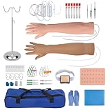 SimCoach Phlebotomy Practice Kit for Injection Training, IV Practice Kit with Phlebotomy Arm, Venipuncture and Blood Draw Practice Kit for Medical Education, Nursing School Essentials
