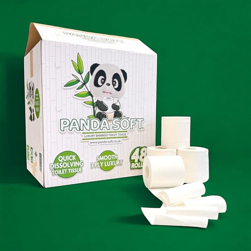 48 Rolls Bamboo Toilet Rolls, Smooth & Soft 3 Ply, FSC Certified, Plastic Free Packaging, Environmentally Friendly & Hypoallergenic