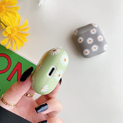 Ztofera Compatible With Apple Airpods 2 & 1 Case, Anti-Scratch Cute Daisy Pattern Protective Case Lightweight Shockproof Tpu Bumper Cover For Airpods - Green #TOP3