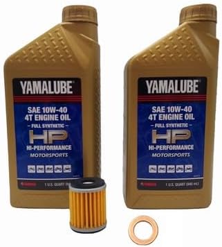 Yamaha Yamalube WR450F (2016-2024) High Performance Synthetic Oil (2 Quarts) and Filter Kit, #5D3-13440-09-00 and #LUB-10W40-FS-12