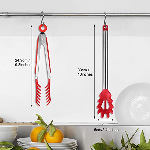 2 Pieces Pasta Fork Large Spaghetti Spoons Set, 13 Inch Stainless Steel Spoon Server Noodle Spoon And 9.8 Inch Food Serving Tong For Kitchen Cooking Baking Tools #TOP2