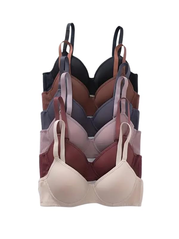 Women’s Nylon Lycra Lightly Padded Non-Wired Full Coverage Everyday Bra | Soft, Comfortable & Supportive | Assorted Colours (Pack of 2)