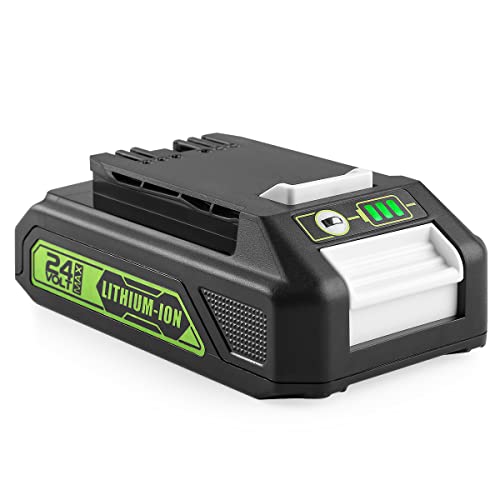 XNJTG Batería de repuesto para Greenworks 24 V 3000 mAh de ion de litio compatible con todos los dispositivos de la serie Greenworks Tools de 24 V