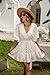 PNZLZIA 2024 Women's Lace Crochet Romper Dress,Batwing Sleeve Backless Crochet Ruffle Mini Dresses (White,Small)