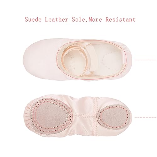 Stelle Ballet Shoes for Girls Satin/Ribbons Ballet Slippers Dance Shoes(Toddler/Little/Big Kids)3