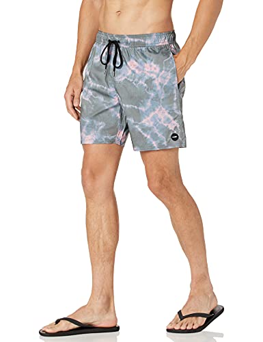 Rvca Men's Standard 4-Way Stretch Waist 17 Inch Boardshort, Elastic Trunk 17/Black Dye, Large #TOP15