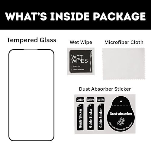 Image of UniqueMe Sakit Military-Grade Premium Tempered Glass Screen Protector for iPhone 13 /13 Pro / 14 / 16e with Edge to Edge Coverage I Case Friendly, 9H Hardness and Bubble free installation kit