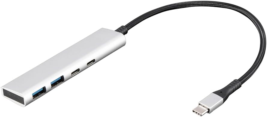 Nakabayashi Z0124 Digio2 USB3.2Gen1 Type-C 4 Port Cx2/Ax2 Aluminum USB Hub Silver