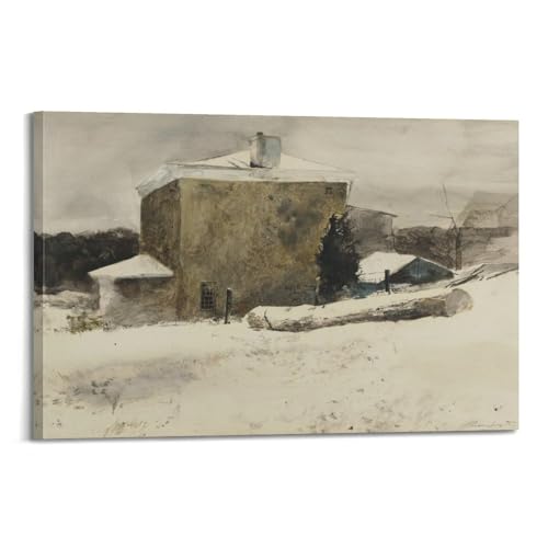 Andrew Wyeth The First Snow impression sur toile premium texturée au format 30x45