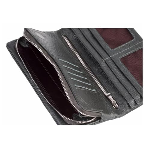 Business Handbags Wallets for Women Money Clips Evening Bags Cowhide Purses Genuine Leather Card Cases (Black)4