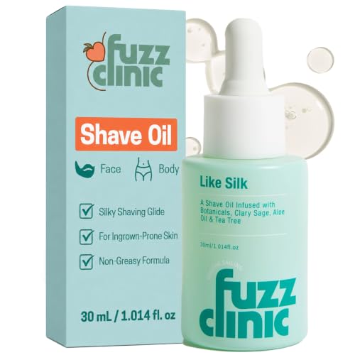 Fuzz Clinic Like Silk Shave Oil, Clear Botanical Pre-Shave Oil, 1 oz