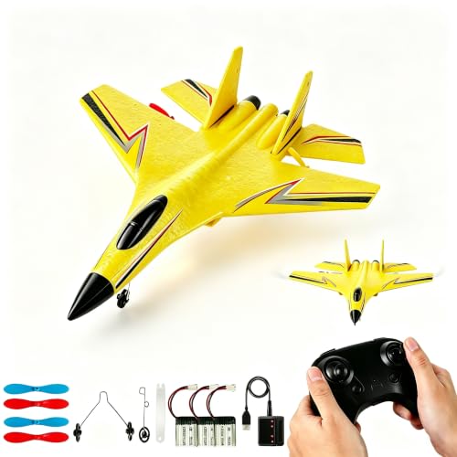 RC Plane,Foam Remote Control Airplanes,2.4GHz RC Airplane Fighter Jet Drone with LED Light...