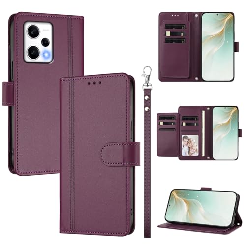 �X�}�z�P�[�X �Ή��@�� for Redmi Note 12 Pro Plus 5G / Note 12 Explorer �X�}�z�P�[�X�y�E�H���b�g�f�U�C�� �f���A���J�[�h�X���b�g �L���b�V�� �t���b�v���X�^���h �����h�~�zViolet