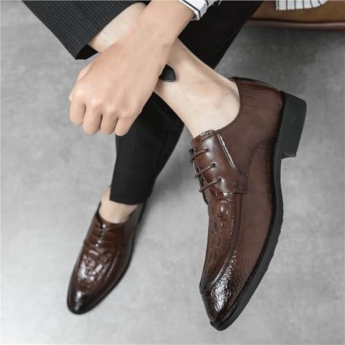 Men's Lace up Leather Dress Shoes Summer Vintage British Style Pointed Toe Stylish Comfortable Office Casual Work Footwear2