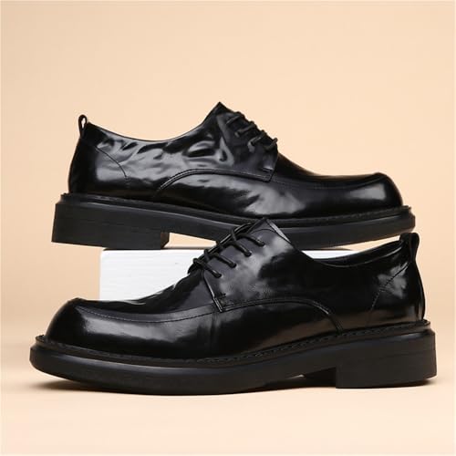 Men's British Style Derby Shoes Spring Wedding Business Formal Oxfords Thick Sole Elevator Casual Leather Shoes for Groom2