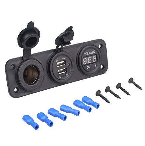 Davitu Cables, Adapters & Sockets - by DHL/Fedex 50pcs Car Voltage Meter USB Motorcycle Boat Car Cigarette Lighter Socket Voltmeter Adapter 12v Dual USB Charger