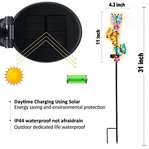 Solar Lights Outdoor Waterproof Garden Butterfly Light Decorative Solar Stake Lights With Butterflies Decor For Garden Yard Lawn Patio Pathway(2 Pack) #TOP5