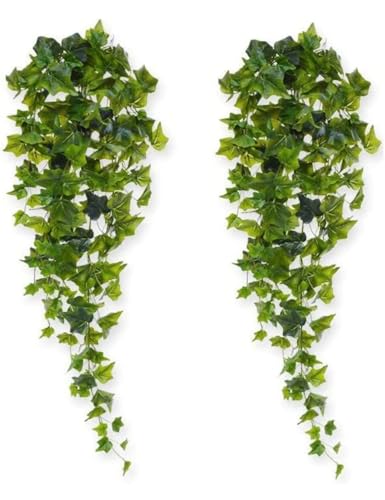 Image of Artificial Vines Fake Greenery Garland Willow Leaves Faux Hanging Plants Trailing Weeping Ivy Drooping Hanging Vines Faux Plants Realistic Home Office Christmas Holiday Decor (1, Design4)
