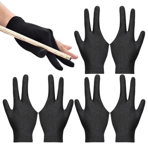 ONSEAMIRO Billard Handschuhe 3-Finger - 5er Set In 3 Farben
