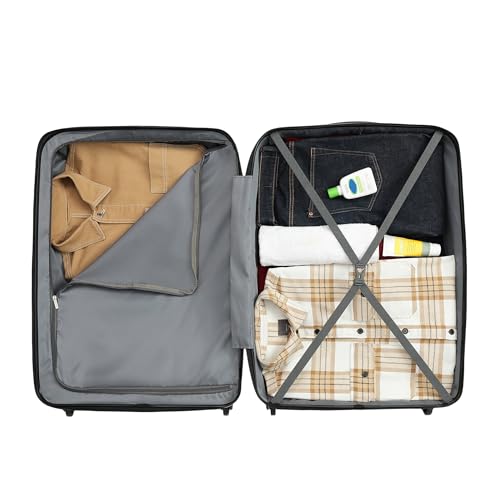 Image of YAYAVAR Batman Trolley Suitcase - 130L, Chech-in Luggagewith 8 Spinner Wheel, Hard Shell Polycarbonate Suitcase, Number Lock, Water Resistant, Luggage Bag for Travel (Yellow & Black, 76cm, Large)