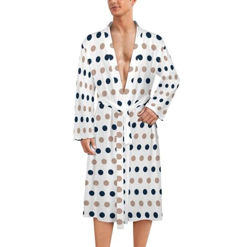 Cadeau homme : peignoir kimono léger style bohème imprimé F à pois