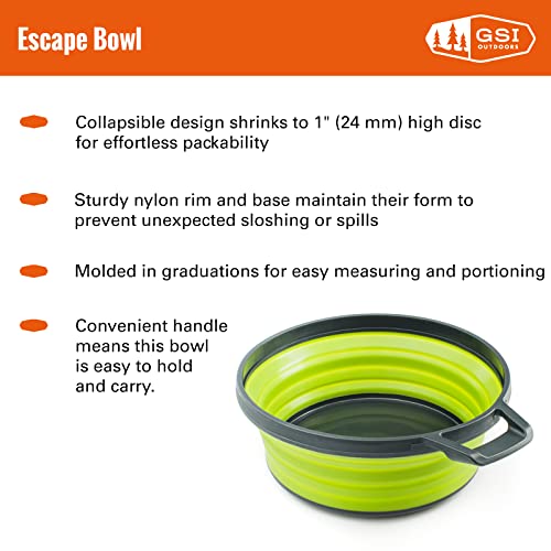 Gsi Outdoors 22Oz. Escape Bowl, Collapsible Insulating Silicone Bowl With Handle For Camping & Travel #TOP1