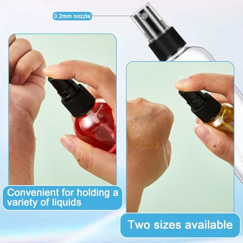 36 Pcs Black Plastic Spray Bottle 4oz (120ml) & 2oz (60ml) Small Clear Empty Fine Mist Mini Travel Spritz Bottle Set, Little Refillable Spray Liquid Containers for Water Perfume Hair Mist4