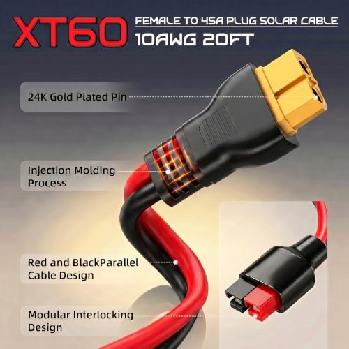 Cable XT60 a Anderson 10 AWG de 20 pies para batería de vehículo RC y estación de energía 2