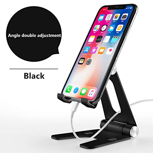 JBBERTH Adjustable Cell Phone Stand Multi-Angle Universal Alloy Stand for All of 3.5-10.5 inch Cell Phone,Smartphone Tablet E-Reader, (Black)