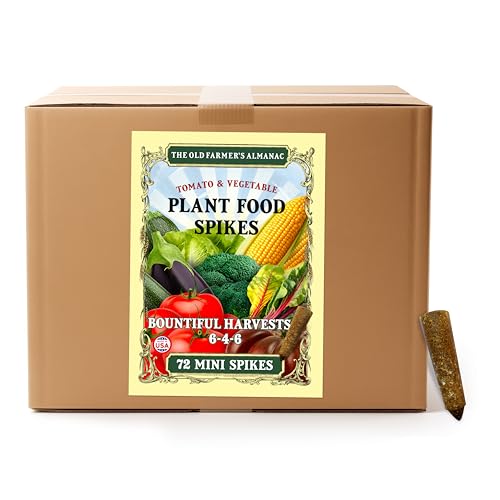 The Old Farmers Almanac Tomato & Vegetable Plant Food Mini Spikes - NPK 6-4-6 for Continuous Feeding and Bountiful Harvests (72 Mini Spikes)