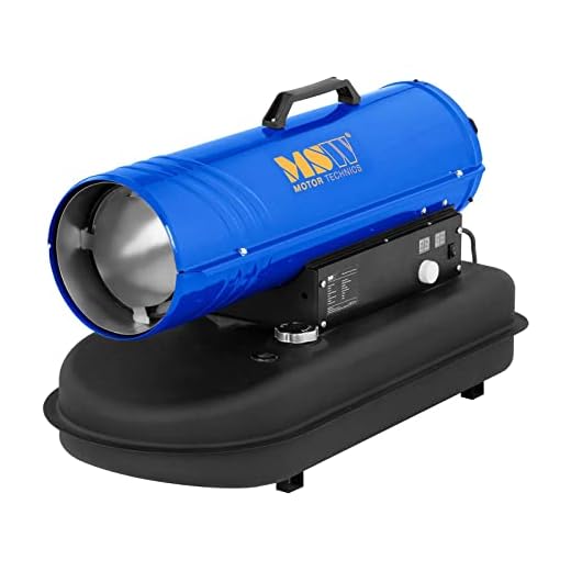 MSW Calefactor de gasoil Generador de aire caliente MSW-TB-DH-20000 (Potencia calorífica 20 kW, 38 L, Consumo de diésel 1,88 kg/h, Flujo de aire máximo 550 m³/h)