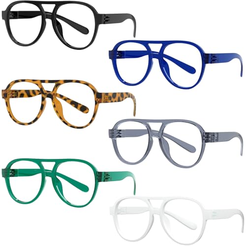 Eyekepper Blue Light Reading Glasses Men Women 2.0 Pilot Frame 6 Pack