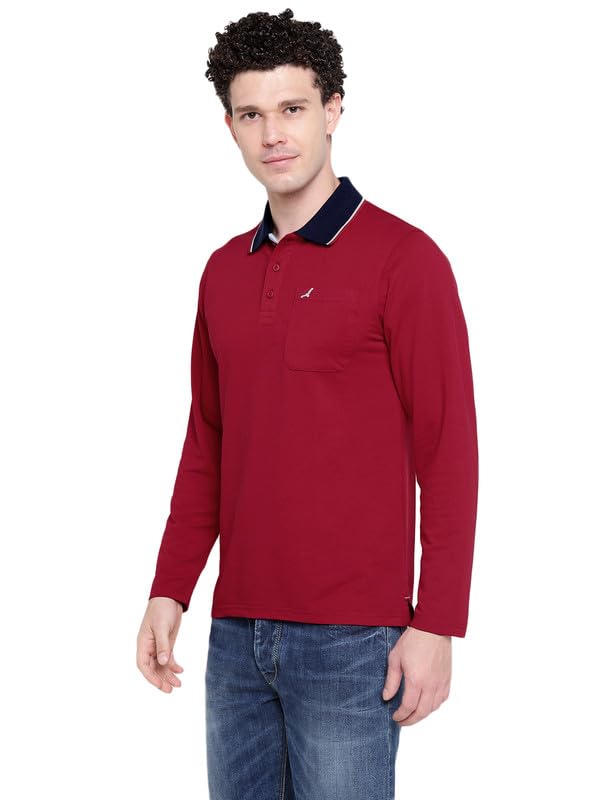 Image of AMERICAN CREW Full Sleeves Polo Collar T-Shirt with Pocket for Men