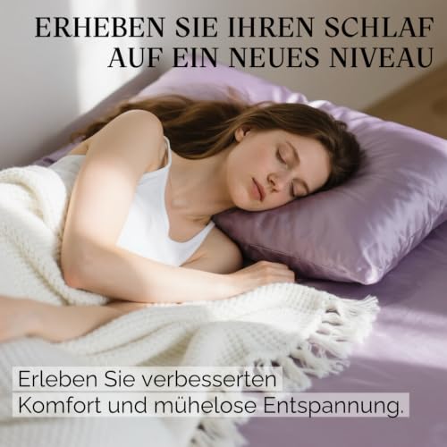 Ravmix Seidenkissenbezug 30x50 Maulbeerseide, für Haar & Haut, Flieder – Ansicht 4