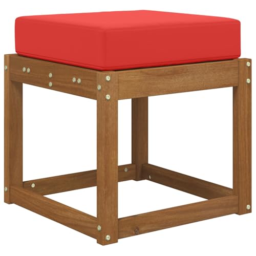 Coussin d'assise extérieur haut de gamme rouge en polyester - 4