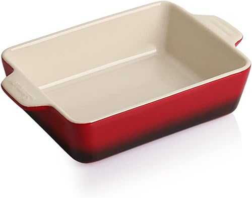 Miniatura 77 de Sweejar Ceramic Baking Dish, Rectangular Small Baking Pan with Double Handles, 20 Oz for Cooking, Brownie, Kitchen, 6.5 x 4.9 x 1.8 Inches(Red)