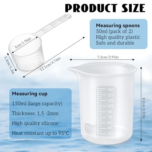 Taza Medidora de Silicona 150ml con Cucharas 50ml miniatura 2