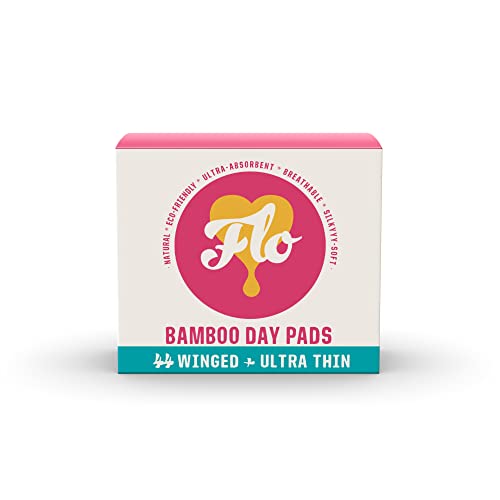 Flo Bamboo Pads With Wings, Feminine Period Care, Organic Menstrual Products, Plant-Based, Sanitary Napkins For Women, Black-Owned, Compostable, 44 Day Pads Megapack #TOP10