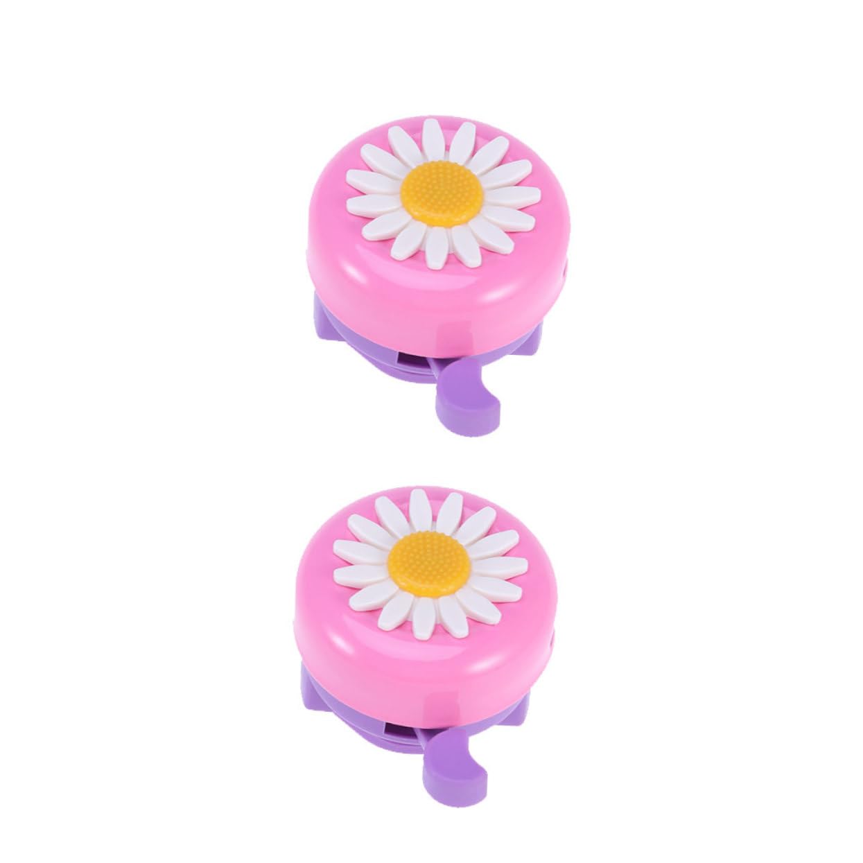 BESTonZON 2Pcs Daisy Bike Bells Adorable Pink Purple Bike Accessories for Easy to Install Loud Sound Present for Boys