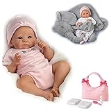 The Ashton-Drake Galleries Little Peanut Lifelike So Truly Real® Baby Girl Doll Soft RealTouch® Vinyl Skin with Deluxe Bundle Set Includes Additional Outfit Diaper Bag and Plush Elephant 17'-Inches