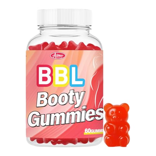 Auranic 60 Counts BBL Gummies for Bigger Butt Growth and Hips Herbal Extracts for Women Booty Natural Curvy Body Buttocks Lift Up Enhancer Hip Butt Enhancing Fast Gummy