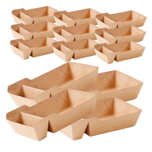 Unomor Disposables Nacho Trays 50 Pack Paper Snack Box 440ml Capacity for Parties Picnics