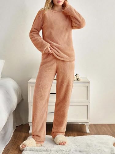 Image of KOTTY Women's Black Winter Tracksuit Co-Ord Set | Warm Woolen Fleece Jogger & Sweatshirt Suit for Stylish Gym & Travel Wear