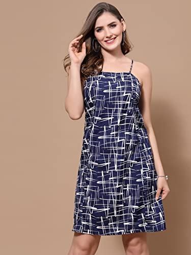 Image of OOMPH! Women A-Line Floral Mini Dress Western, Off Shoulder, Slip On