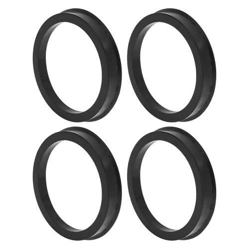TUCKBOLD Anillos Centrales de Buje de Rueda de Coche Duraderos Eje Central de Ruedas Absorbente de Impactos Anillos de Buje Negro 4 Pzas OD 68.1mm a ID 57.1mm Policarbonato